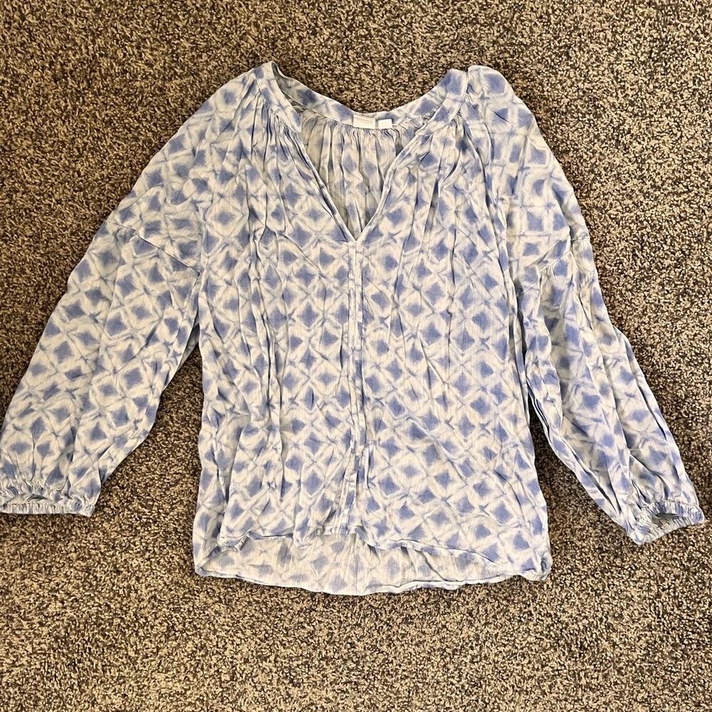 GAP Light Blue Geometric Blouse